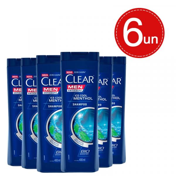 Shampoo Clear Anticaspa Ice Cool Menthol 400ml Leve 6 Pague 3