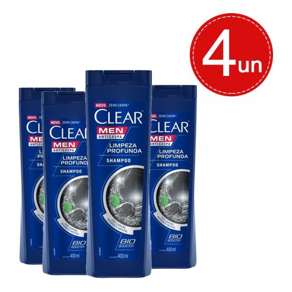 Shampoo Clear Anticaspa Limpeza Profunda 400Ml Leve 4 Pague 2
