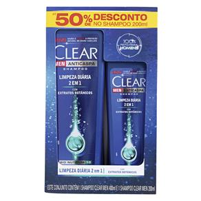 Shampoo Clear Limpeza Diária 2 em 1 400ml + Shampoo Clear Limpeza Diária 2 em 1 200ml