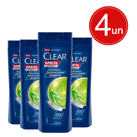 Shampoo Clear Men Anticaspa Controle e Alívio da Coceira 200Ml Leve 4 Pague 2