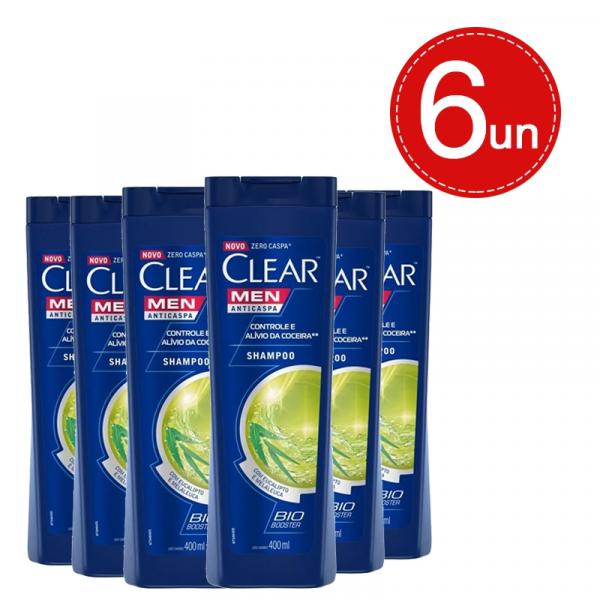 Shampoo Clear Men Anticaspa Controle e Alívio da Coceira 400ml Leve 6 Pague 3