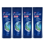Shampoo Clear Men Anticaspa Ice Cool Mentol Kit 4 X 400ml