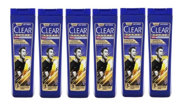 Shampoo Clear Men Anticaspa Limp. Profunda 400ml Kit 6 Frascos - Unilever