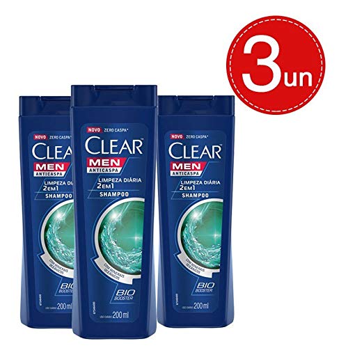 Shampoo Clear Men Anticaspa Limpeza Diária 2 em 1 400ml Leve 3 Pague 2