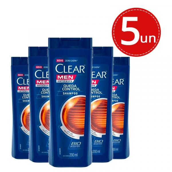 Shampoo Clear Men Anticaspa Queda Control 200ml Leve 5 Pague 3