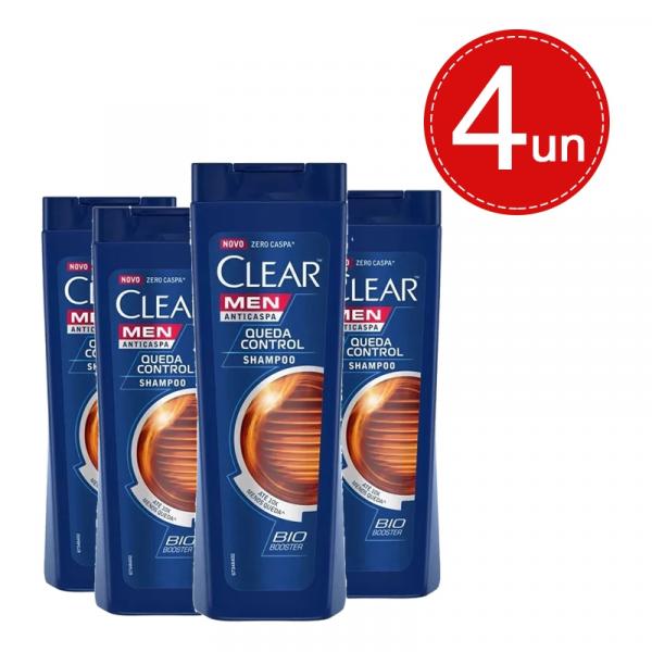 Shampoo Clear Men Anticaspa Queda Control 400ml Leve 4 Pague 2
