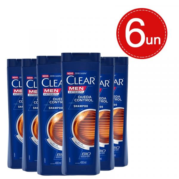 Shampoo Clear Men Anticaspa Queda Control 400ml Leve 6 Pague 3