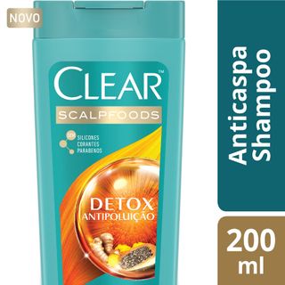 Shampoo Clear Women Anticaspa Detox Antipoluição 200ml