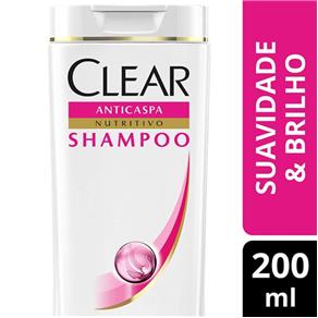 Shampoo Clear Women Anticaspa Suavidade e Brilho - 200ml