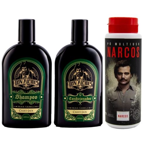 Shampoo + Cond Calico Jack 2x300ml + Talco Multiuso Narcos 100g Don Alcides