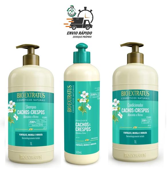 Shampoo + Cond + Finalizador Cachos e Crespos Bio Extratus