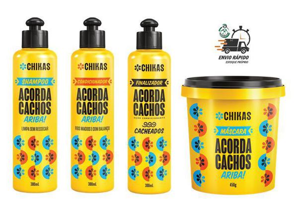 Shampoo Cond Máscara Finalizador Cachos Acorda Cachos Chikas - Bio Extratus