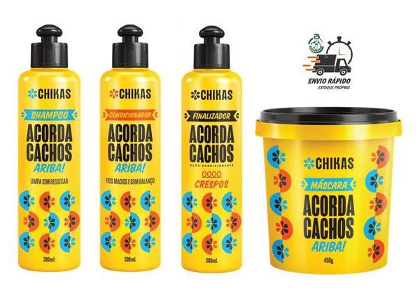 Shampoo Cond Máscara Finalizador Crespo Acorda Cachos Chikas - Bio Extratus