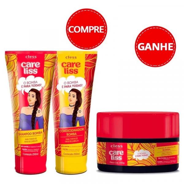 Shampoo + Condicionador 250ml Ganhe Máscara Care Liss Bomba 250g