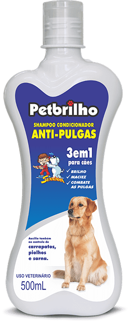 Shampoo Condicionador Antipulgas 3 em 1 para Cães 500 Ml Petbrilho