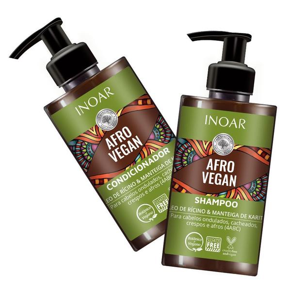Shampoo + Condicionador Cachos Afro Vegan Inoar 300ml