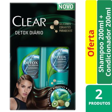 Shampoo + Condicionador Clear Detox Diário 200ml