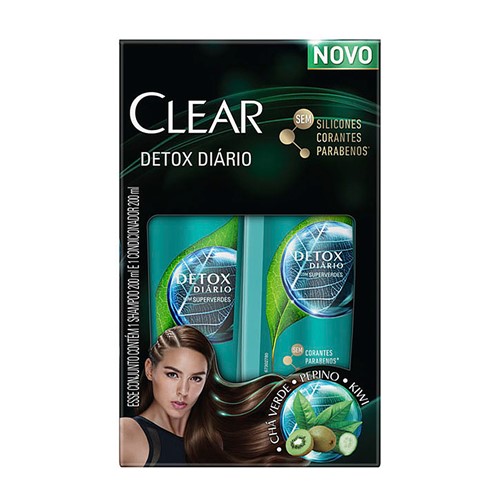 Shampoo + Condicionador Clear Detox Diário com 200ml Cada