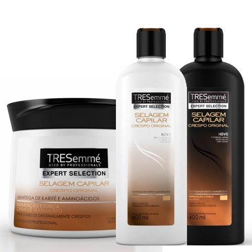 Shampoo + Condicionador + Creme de Tratamento Tresemmé Selagem Capilar Crespo Original - Tresemme