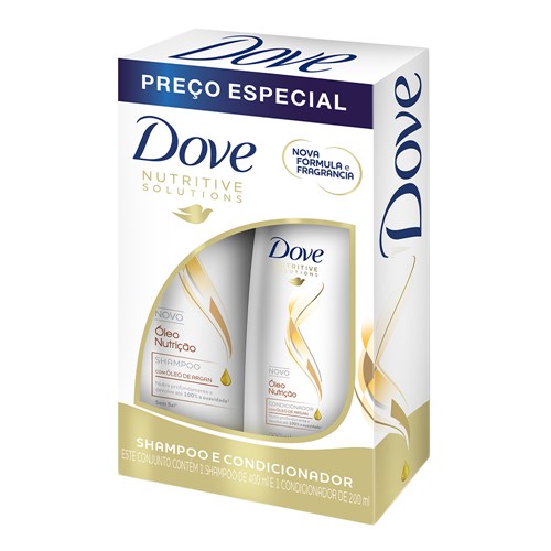 Shampoo + Condicionador Dove Óleo Nutrição para Cabelos Secos 400ml+200ml Preço Especial