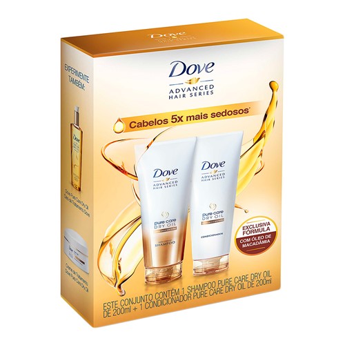 Shampoo + Condicionador Dove Pure Care Dry Oil com 200ml Cada Preço Especial
