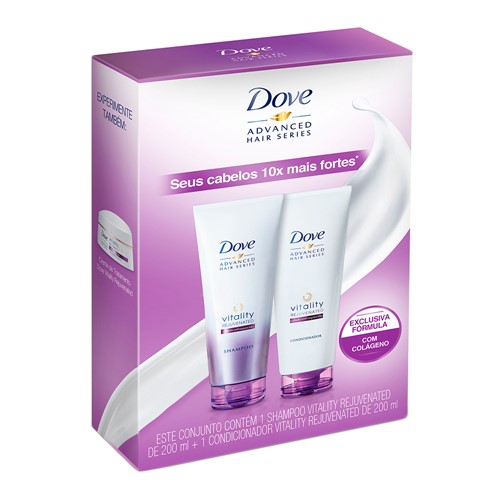 Shampoo + Condicionador Dove Vitality Rejuvenated 200ml Cada Preço Especial