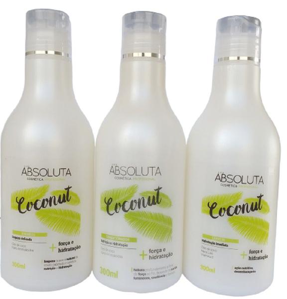 Shampoo Condicionador e Leave-in Coconut Lua Absoluta 300 gr