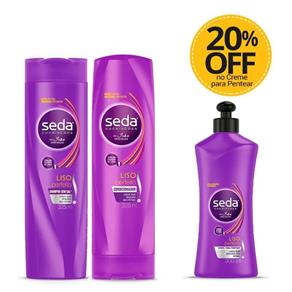 Shampoo + Condicionador Ganhe 20% Off no Creme para Pentear Seda Liso Perfeito 300ml