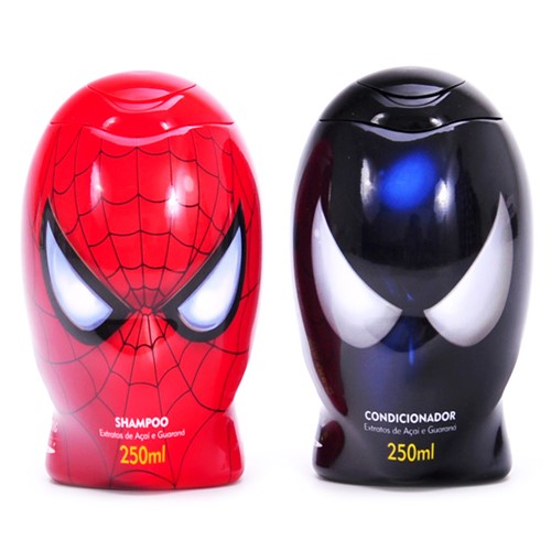 Shampoo + Condicionador Infantil Spider Man Hipoalergênico 250ml Cada