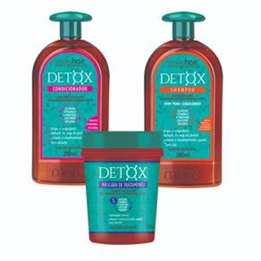 Shampoo + Condicionador + Mascara 500g Detox Kit Muriel