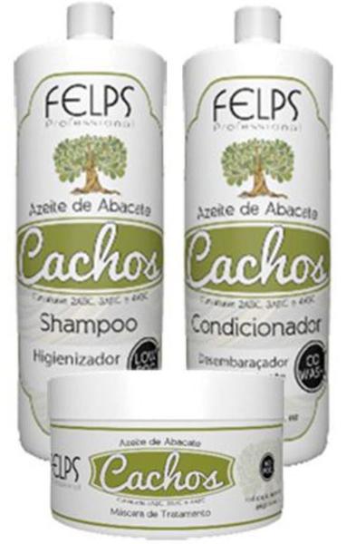 Shampoo + Condicionador + Máscara Felps Cachos Azeite de Abacate