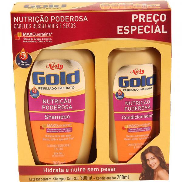 Shampoo+Condicionador Nutrição Poderosa Niely Gold - 300ml+200ml