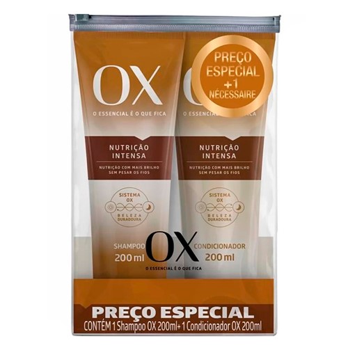 Shampoo + Condicionador Ox Nutrição Intensa com 200ml Cada Preço Especial