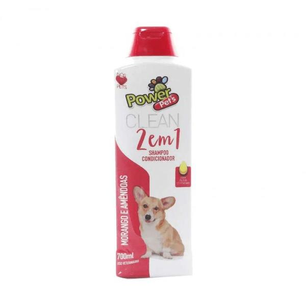 Shampoo Condicionador Power Pets Morango e Amêndoas 700ml - Power Pet'S
