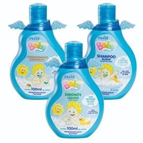 Shampoo + Condicionador + Sabonete Líquido 100ml Baby Menino Muriel