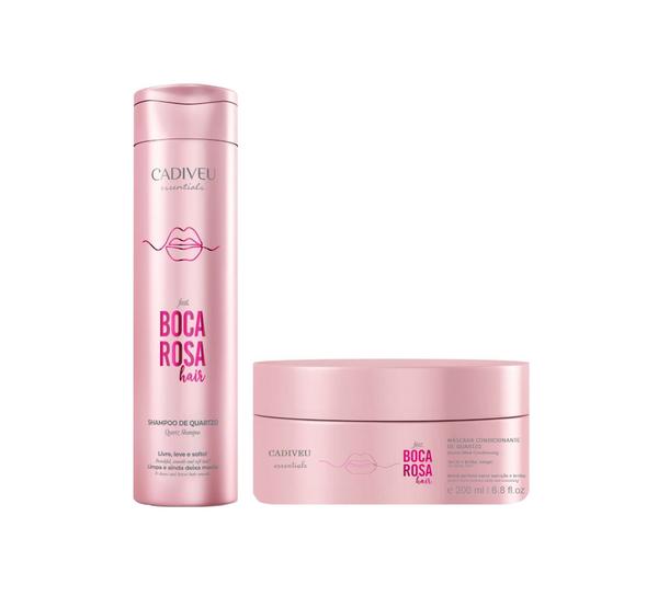 Shampoo de Quartzo 250ml + Máscara Condicionante 200ml Boca Rosa Hair Cadiveu - 2 Itens