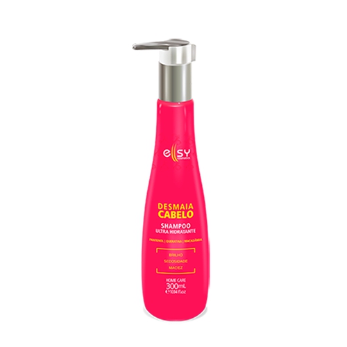 Shampoo Desmaia Cabelo Ellsy Cosmetics 300ml Ultra Hidratante Quertina com Pantenol, Queratina e Macadâmia