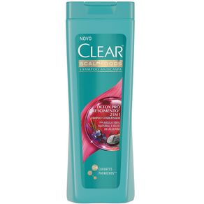 Shampoo Detox Pró Crescimento 2 em 1 Clear 200ml