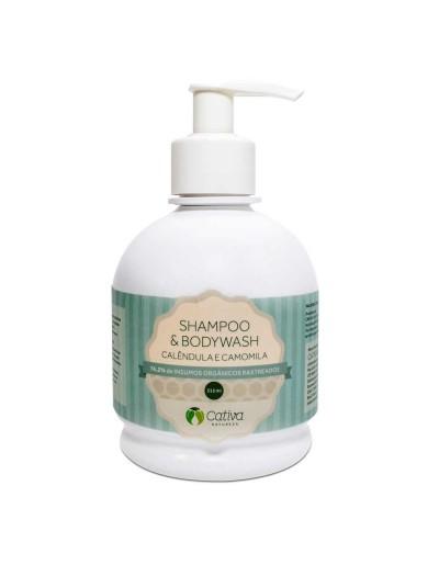 Shampoo e Body Wash Calêndula Camomila 315ml Cativa Natureza