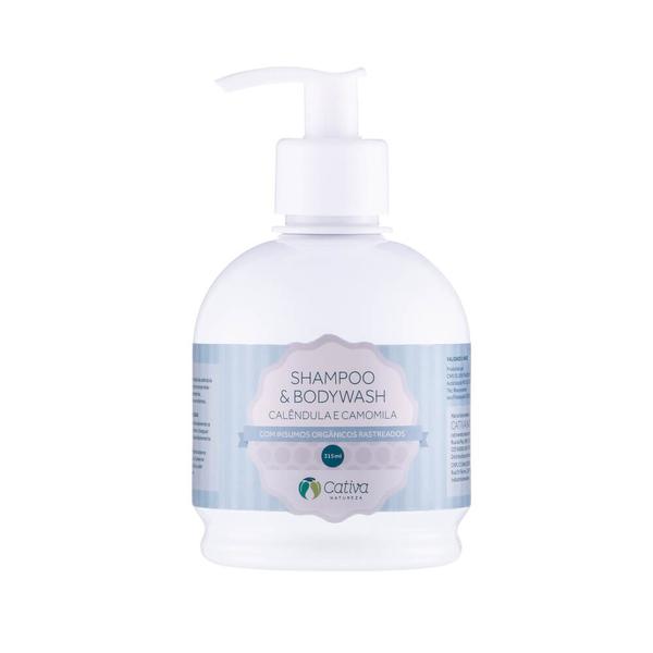 Shampoo e Bodywash Natural com Calêndula 315ml Cativa Natureza