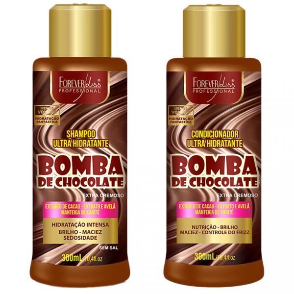 Shampoo e Condicionador 300ml Bomba de Chocolate Forever Liss