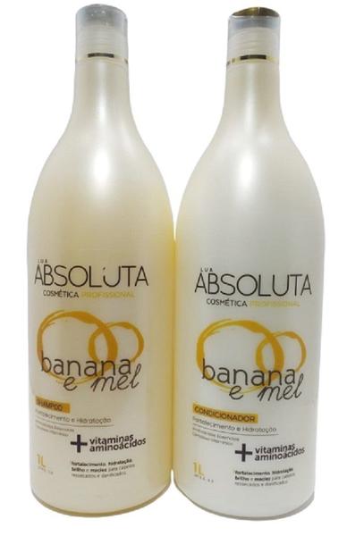 Shampoo e Condicionador Banana e Mel 1000 ml Lua Absoluta