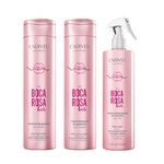 Shampoo E Condicionador De Quartzo 250ml + Leave-in Protetor Térmico Fluído 215ml Boca Rosa Hair Cadiveu C/3