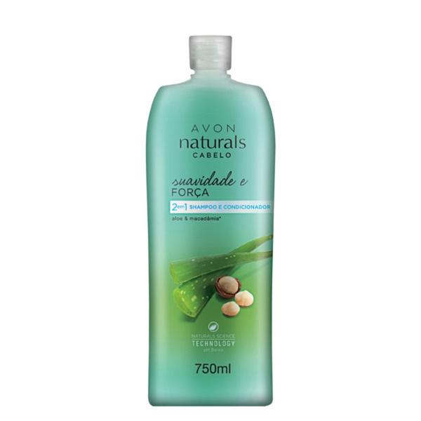 Shampoo e Condicionador 2 em 1 Naturals Cabelo Suavidade e Forca 750 Ml