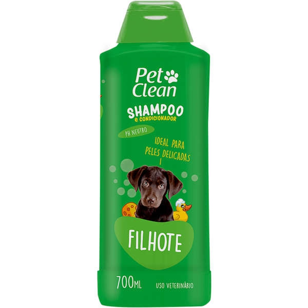 Shampoo e Condicionador Filhotes 2 em 1 para Cães E Gatos 700 ml Peles Delicadas Pet Clean