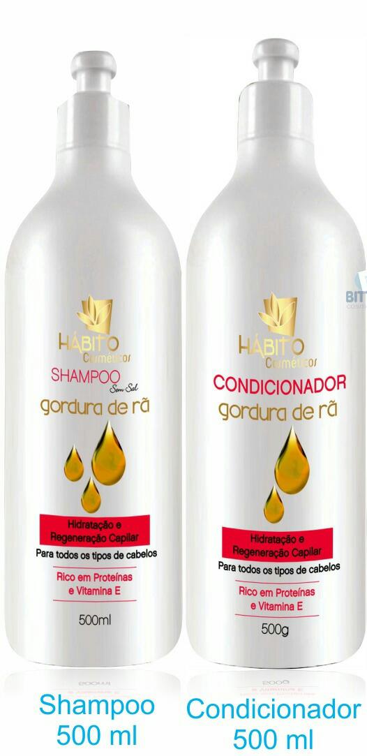 Shampoo e Condicionador Gordura de Rã Hábito Cosméticos