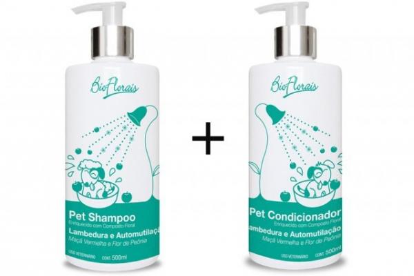 Shampoo e Condicionador para Cães e Gatos Lambedura e Automutilação - Bioflorais