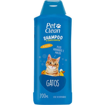 Shampoo E Condicionador Para Gatos 700ml Pelos Hidratados E Macios Pet Clean