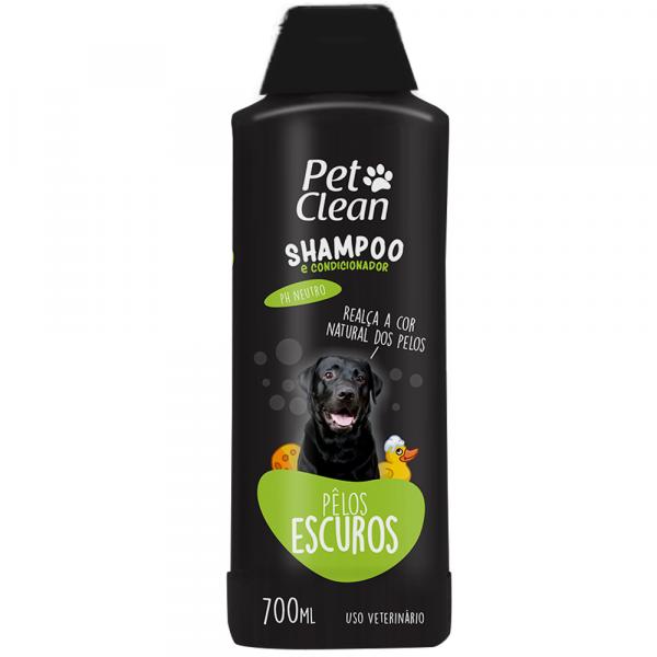 Shampoo e Condicionador Pet Clean 2 em 1 Pelos Escuros - 700 ML