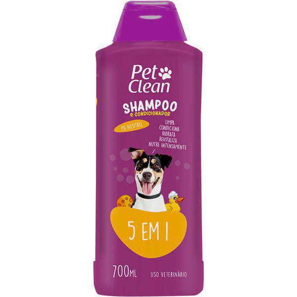 Shampoo e Condicionador Pet Clean para Cães e Gatos 5 em 1 700ML
